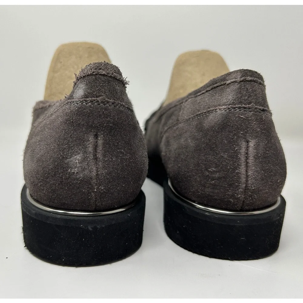 Ara HighSoft Men 6.5 Grey Suede Studded Platform Loafers Moc Toe Shoes Cushioned